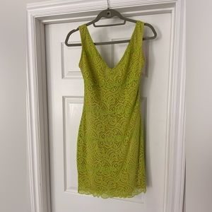 Lime lace Bebe dress.